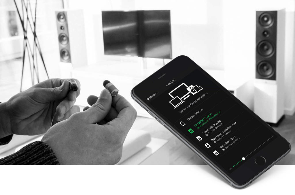 Bedienung von Spotify mit Raumfeld App